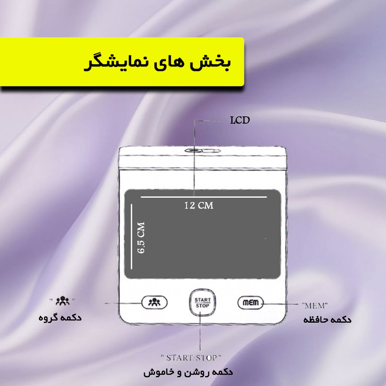 فشارسنج بازویی دیجیتال گلامور مدل DBP-6175 با اندازهگیری دقیق فشار خون و ضربان قلب، قابلیت ذخیره 150 حافظه برای دو کاربر، اعلان صوتی فارسی، تشخیص آریتمی، هشدار خطا و حرکت بدن، همراه با دو کاف سایز 22 تا 42 سانتیمتر و آداپتور برق